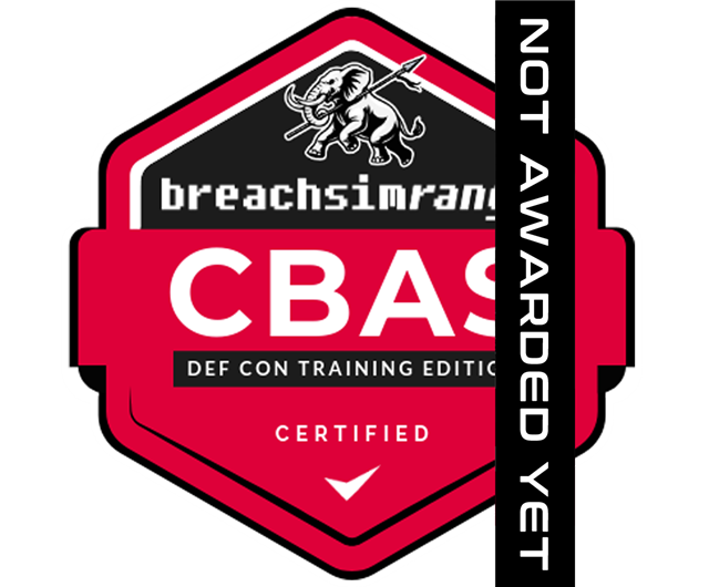 CBAS certification badge, DEF CON Training edition