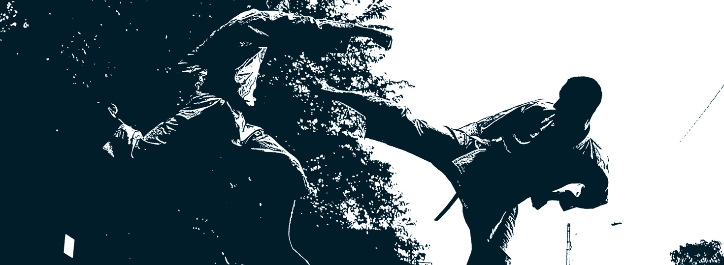 Martial arts kick, artwork from the Tactical Adversary blog